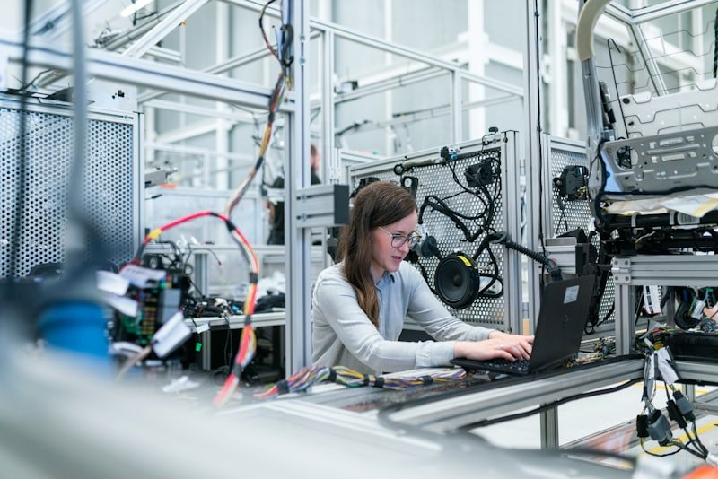 Engineer working in an advanced manufacturing facility